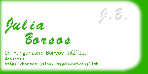 julia borsos business card